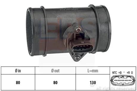 ISUZU Витратомір повітря D-MAX I (TFR, TFS) 2.5 DiTD (TFR86_, TFR54_) 02-12 EPS 1 991 445