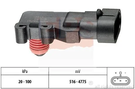 Датчик тиску в колекторi (MAP) Chevrolet Epica/Rezzo/Opel Astra G/Vectra B/C 1.6-2.2/Renault Kangoo/Twingo 1.2 EPS 1 993 011