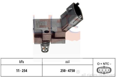 VOLVO датчик тиску в впускному колекторі C30/70,S40/60/80,V70,XC70 2.0/2.5 98- EPS 1 993 078