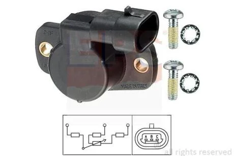 Датчик положення дросельної заслонки Dacia Logan 1,4, 1,6// Renault Clio, Kangoo, Megane, Sandero 1.6/1.8 03.93- EPS 1 995 083