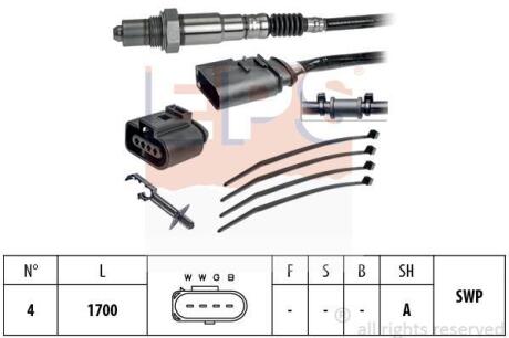 Лямбда-зонд MB A (W168), C (CL203), C T-MODEL (S203), C (W203), C (W204), CLK (C209), E (W211) VOLVO S60 I, V40, V50, XC90 I AUDI A3 0.8-6.0ALK 01.88- EPS 1 998 251