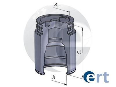 Поршень гальмівного супорту заднього RENAULT Megane II 03-09, Laguna 07-15, FORD Focus III 11-18, Focus II 04-11, NISSAN Primera P12 02-08, CITROEN C5 08-19, MAZDA 3 BL 09-13, 3 BK 03-09, OPEL Vectra C 02-08, Vectra B 95-02, VOLVO S40 04-12, V50 07-1 ERT 150763-C