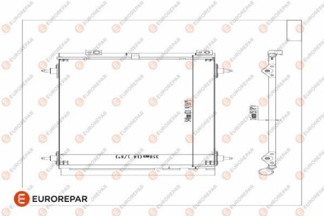 Радиатор кондиционера CITROEN C4 / PEUGEOT 307/308 1.8/2.0/1.6D/2.0D 02- EUROREPAR 1610161980