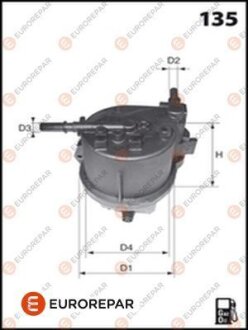 Фильтр топливный PEUGEOT 206/CITROEN C3/FORD FIESTA/MAZDA 2 1.4HDI EUROREPAR E148123
