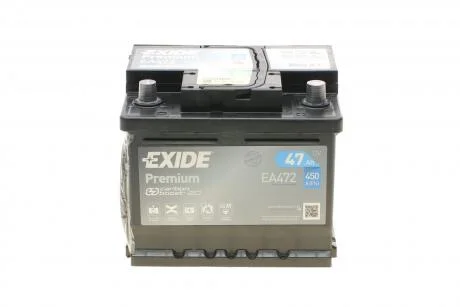 Акумулятор PREMIUM 47Ah Н Ев (-/+) (450EN) (д207*ш175*в175) EXIDE EA472