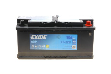 Акумуляторна батарея 106Ah/950A (393x175x190/+R/B13) (Start-Stop AGM) (аналог EK EXIDE EK1060