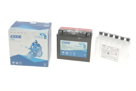 Акумуляторна батарея 10Ah 160A 150x70x130/+L/B0 AGM (мото) (сухозаряджений) EXIDE ET12B-BS