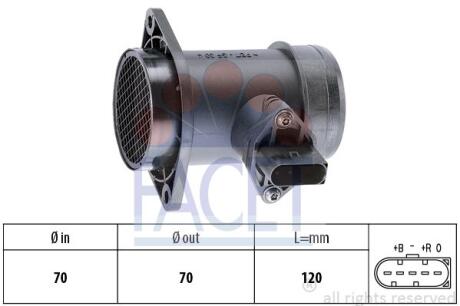 Витратомір повітря Audi A6 (C5) (97-04)/Volkswagen Passat B5 (96-05) FACET 10.1192