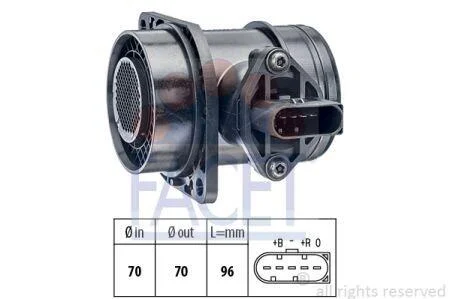 Витратомір повітря (5 конт.) VW T4/ LT II 1.9D/2.5D 95-06 (L=96) FACET 10.1325