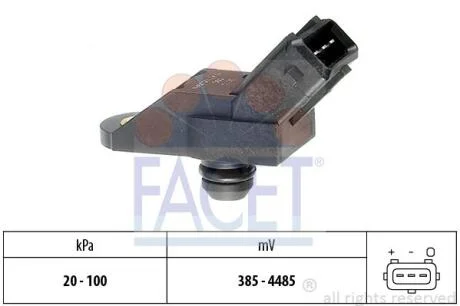 Датчик тиску наддуву (3 конт.) BERLINGO/PEUGEOT 106/205 1.1-3.0 87- FACET 10.3010