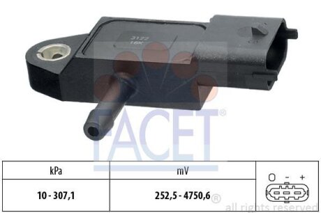 Датчик тиску повітря Transit 2.4 TDCi (06-14) FACET 10.3348