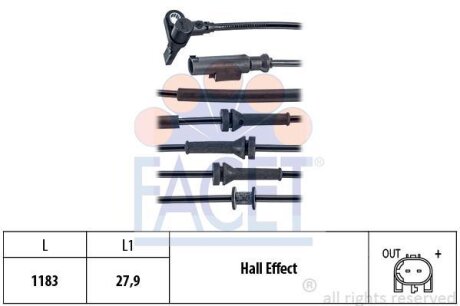 Датчик швидкості (ABS) FACET 210166