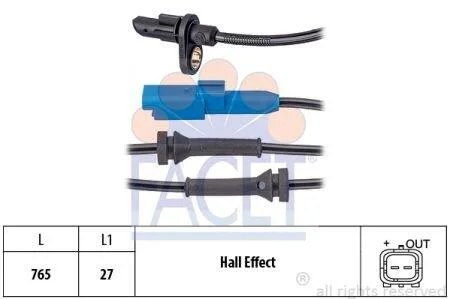 Датчик, частота вращения колеса FACET 21.0170
