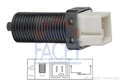 Выключатель стоп сигнала PEUGEOT 405/605 1.4/1.6/1.8D/1.9 (15E) 88-92 FACET 7.1070