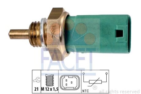 Датчик температури охолоджуючої рідини Clio (05-)/Modus (04-) 1.2 16V FACET 7.3354