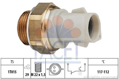 Термовимикач, вентилятор радіатора (в-во) FACET 7.5166