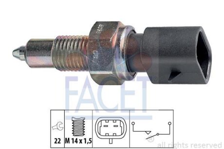 Выключатель, фара заднего хода FACET 7.6038
