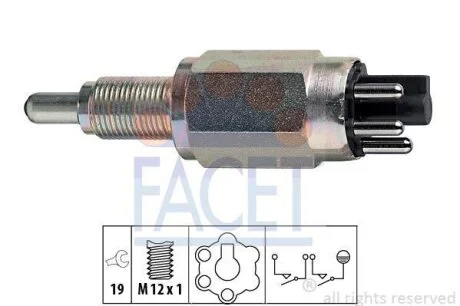 Вимикач, фара заднього ходу FACET 76250