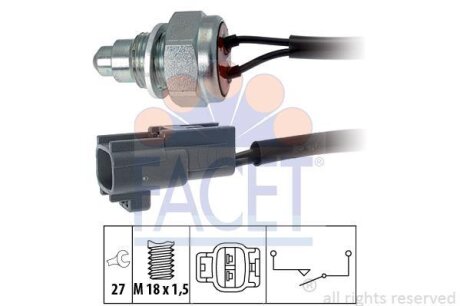 Датчик включения заднего хоToyota Yaris 1.0-1.3 05-/ Citroen C1/ Peugeot 107 05- FACET 7.6260