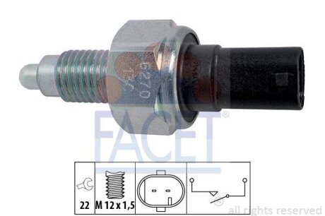 Выключатель, фара заднего хода FACET 7.6270