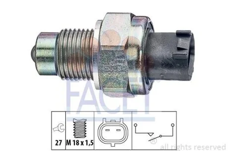 Датчик включения заднего хода Toyta Corolla/Auris/Yaris 1.0-1.6 04- FACET 7.6295