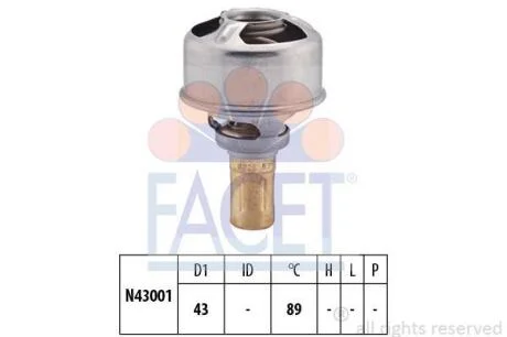 Термостат Renault Trafic/ Clio/Espace/Volvo 340-360 1.0-2.2i 80- (88 C) FACET 78246