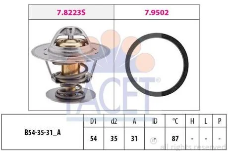 Фото 1 - термостат T4/T5/VW/Audi 1.9D/TD/2.0 FACET 78278 Термостат T4/T5/VW/Audi 1.9D/TD/2.0 FACET 78278 (фото 1)