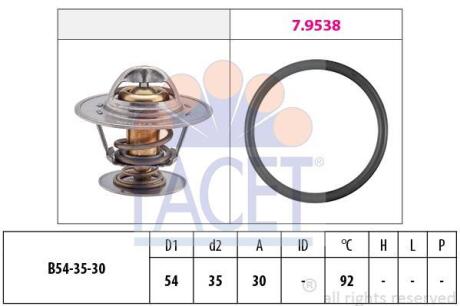 Термостат Opel Omega A/Ascona B/Ford Scorpio/Volvo S60/S70/V70 2.0-3.0 i/D -98 (92 C) FACET 78279