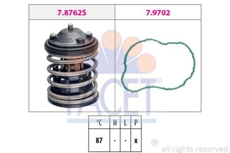 Термостат BMW: 3 05-11, 3 Touring 05-, 3 06-, 3 06-, 5 03-10, 5 10-, 5 Touri FACET 78827