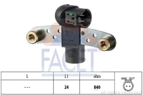 Датчик положения коленвала Renault Laguna I 93-00,Megane I 96-03 FACET 9.0324
