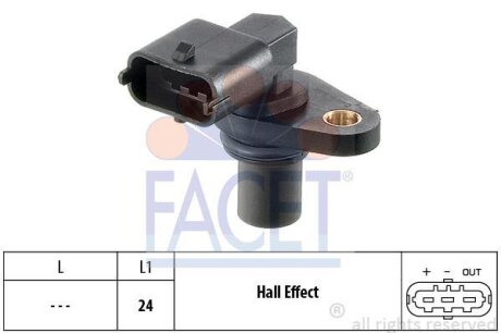 Датчик распредвала Opel Astra, Vectra, Zafira (03-) 1.6i, 1.8i, 2.2i FACET 9.0480