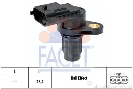 Датчик положения распредвала Hyundai I10, I20, I30, I30 CW, IX20, KIA CEE\'D FACET 9.0573