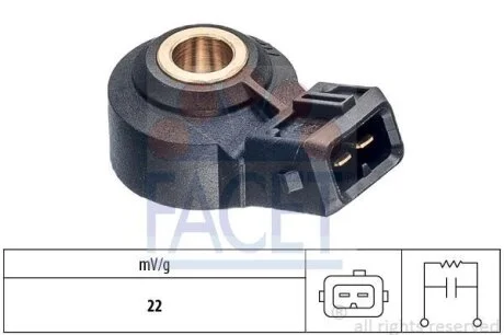 Датчик детонації Nissan Navara 2.5 DCi (05-), Qashqai (07-), X-Trail (13-) FACET 9.3234