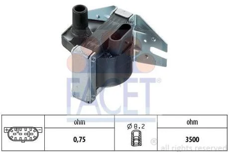 Котушка запалювання Fiat/Alfa/Lancia FACET 9.6008