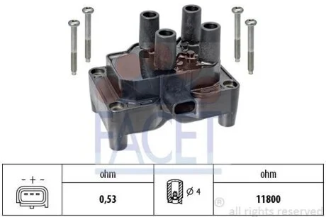 Катушка зажигания FACET 9.6381