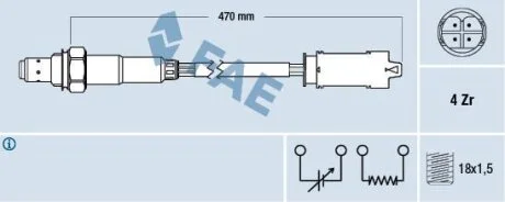 Датчик кислорода (лямбда зонд FAE 77326