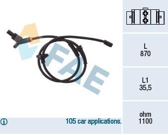Датчик ABS FAE 78015