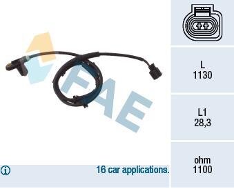 Датчик ABS FAE 78025