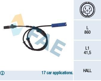 Датчик скорости колеса - ABS ((Испания)) FAE 78046