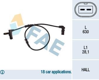 Датчик ABS FAE 78052