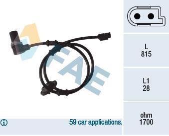 Датчик ABS FAE 78075