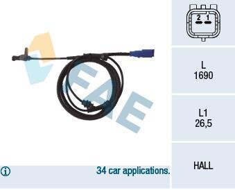 Датчик ABS FAE 78098
