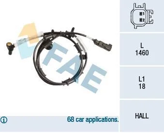 Датчик, кількість обертів колеса FAE 78215