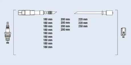 Комплект проводів високої напруги FAE 85054