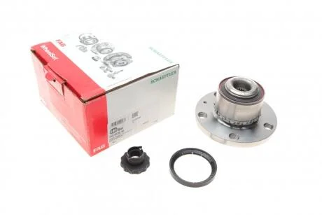 Комплект підшипника колеса передн Лів/Прав (із маточиною) (23x120,8x74,5) SKODA FABIA I, FABIA I PRAKTIK, FABIA II VW FOX, POLO IV 1.0-2.0 08.99-12.14 FAG 713 6105 80