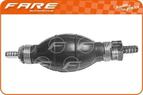 Насос ручной подкачки (груша) (8 мм) (прямая/прямая) (+ клапан) (металл) Fare 11463