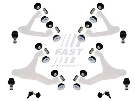 Рем/к-кт повний підвіски перед. (тяги стаб., кульові опори, с/блоки, втулки) Iveco Daily 99- FAST FT18000