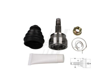ШРКШ зовнішній комплект FIAT Grande Punto 05-10, Punto 03-10, 500 07-20, OPEL Corsa D 06-15, LANCIA Ypsilon 03-11 FAST FT25084K