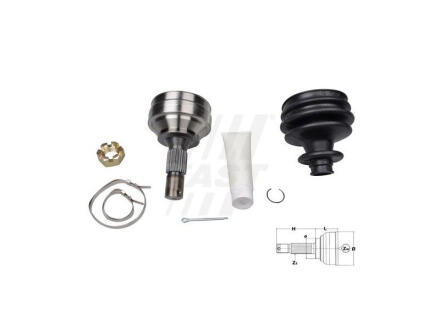 ШРКШ зовнішній комплект PEUGEOT Partner 08-, 308 (T7) 07-19, 307 01-11, 208 12-20, 5008 09-16, 207 06-15, 308 (T9) 13-, RCZ 09-15, 3008 09-16, CITROEN Berlingo 08-18, C4 04-11, C4 10-20, C3 09-16, C3 Picasso 09-17, C4 Picasso 06-13, C4 Picasso 13-18, FAST FT25089K