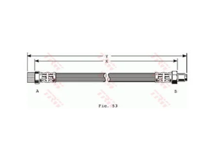 Шланг гальмівний передній лівий правий PEUGEOT Partner 08-, Partner 96-08, 107 05-14, 1007 04-09, CITROEN Berlingo 08-18, Berlingo 96-08, C2 03-08, Xsara 00-06, Xsara 97-00, Xsara Picasso 99-10, ZX 92-98 FAST FT35150